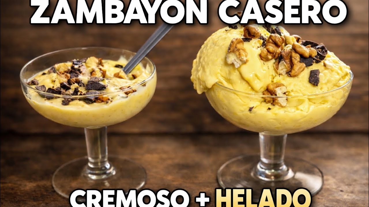 Zambayón casero (Sabayón) + Helado de zambayón | Receta fácil y cremosa