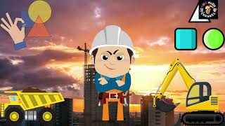 Construction Truck Shape Builder | Shape Song for Kids  #kidssong #kidsmusic #shapes #contructions