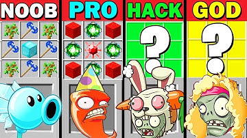 MINECRAFT BATTLE NOOB VS PRO VS HACKER VS GOD CRAFT PLANTS VS ZOMBIES 4 - FUNNY MINECRAFT TROLLING