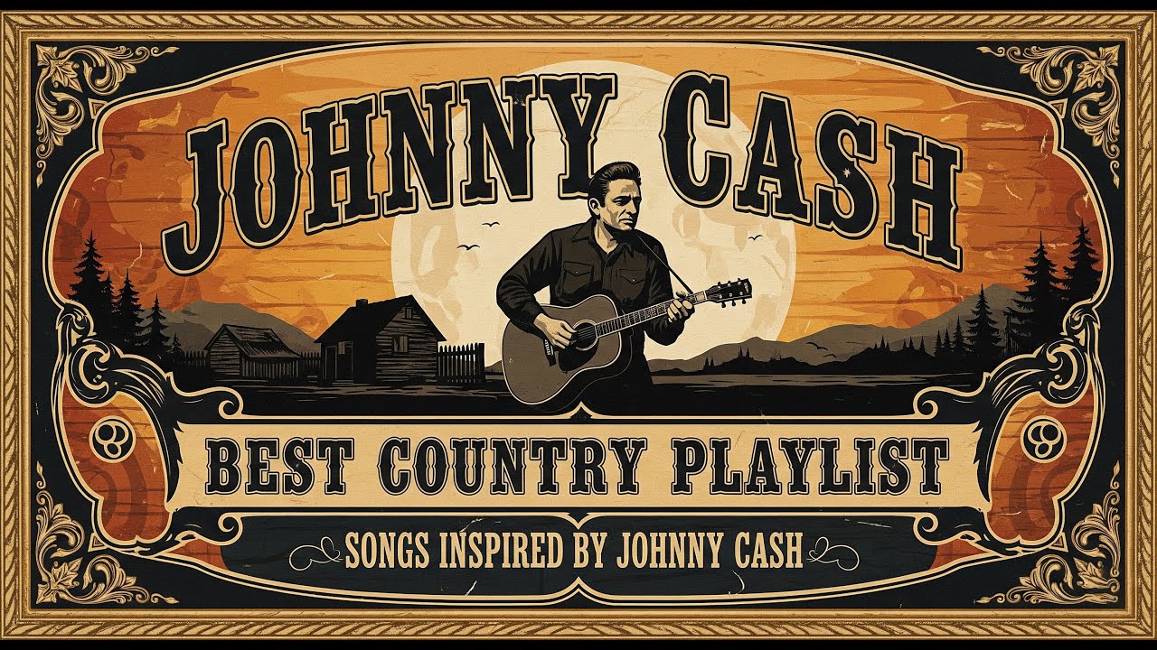 Johnny Cash Style Vintage Folk 🎙️ Outlaw Country Oldies Mix