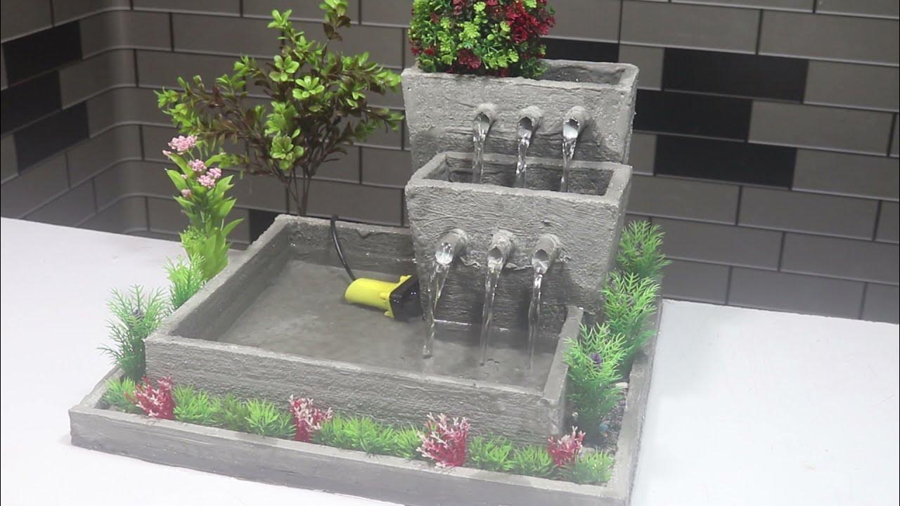 Beautiful Tabletop Indoor Water Fountain Using Thermocol & Cement at