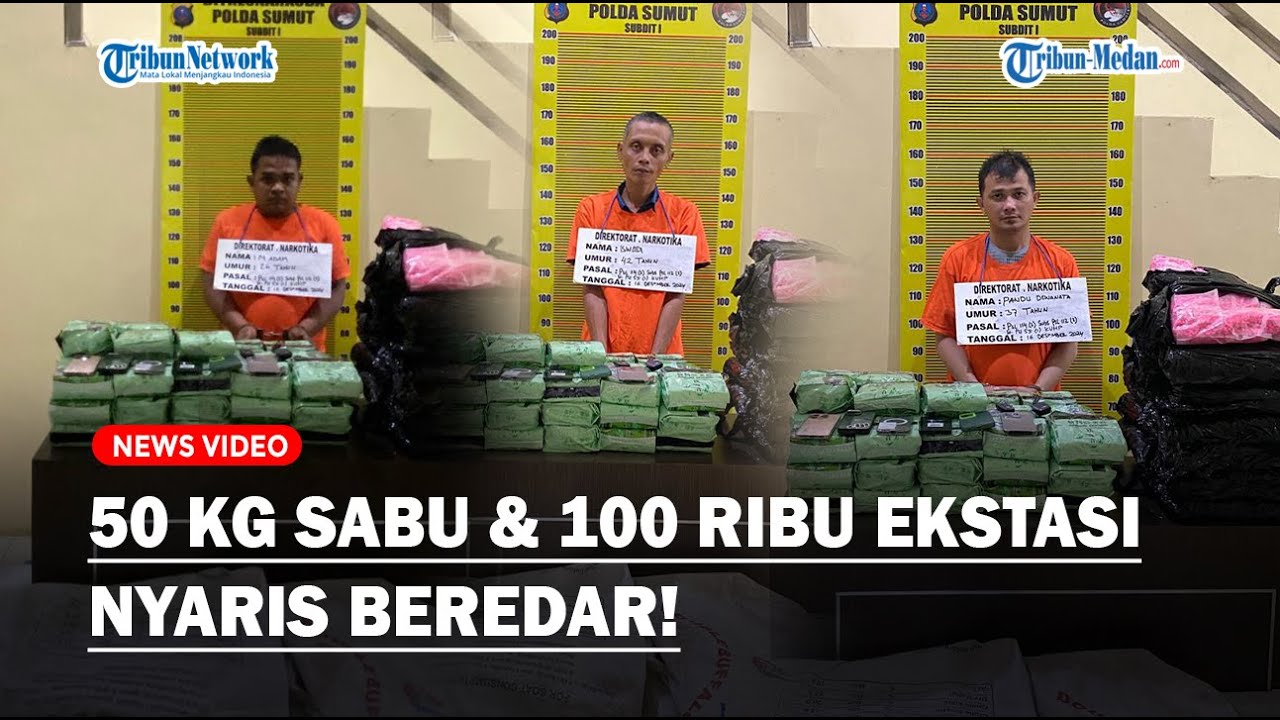 POLDA SUMUT Sita 50 Kg Sabu dan 100 Ribu Ekstasi di Parkiran Kualanamu, 5 Orang Ditangkap❗