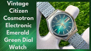 Vintage Citizen Cosmotron Electronic Emerald Green Dial Watch