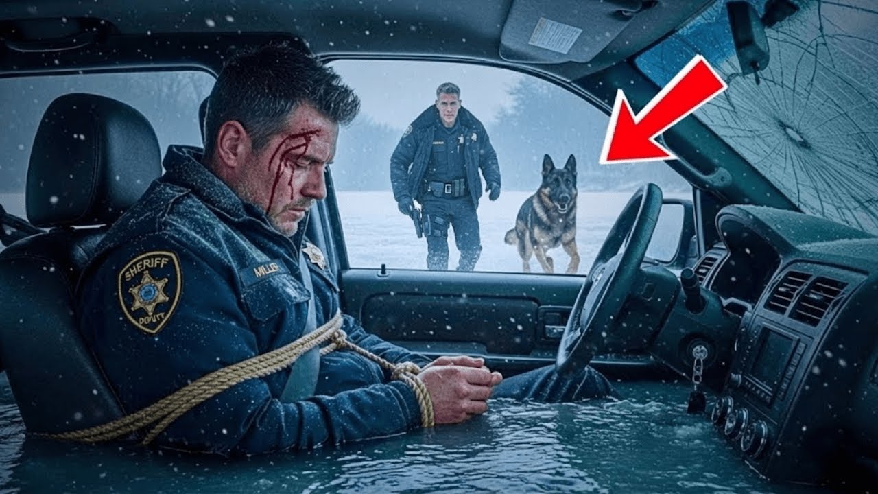 Skuty policjant tonął w radiowozie—uratował go leśnik i jego pies K9