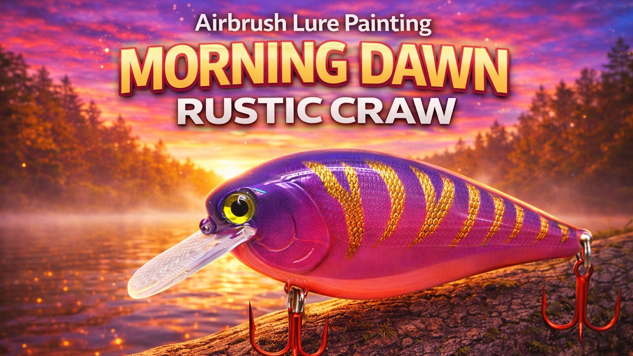 Morning Dawn Rustic Craw | Airbrush Lure Painting (White Base vs Transparent)