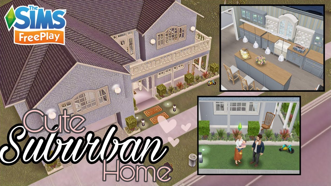 Sims Freeplay Cute Suburban Home TOUR + Live Build (with floating room