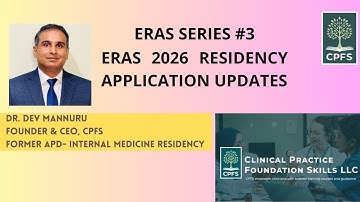 Updates on the ERAS 2026 Residency Application.