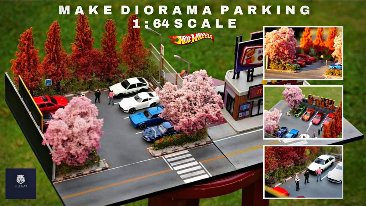 HOW TO MAKE A PARKING DIORAMA 1/64 SCALE FOR HOTWHEELS YouTube