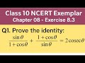 TRIGONOMETRY CLASS 10 MATHS CBSE EXEMPLAR EXERCISE  8.3 QN.N0 1
