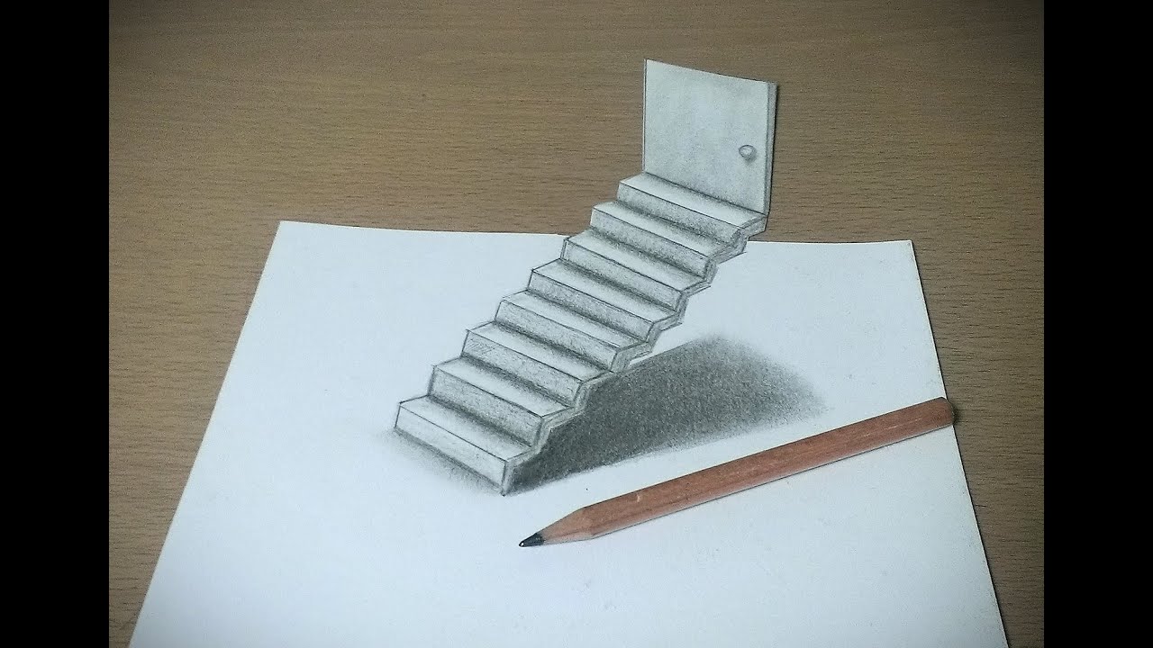 トリックアート 紙の上に階段を出す方法 How To Draw Stairs On Paper Trick Art Youtube