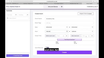 Event Creation and QR code