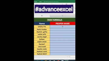How to Use Trim and Proper Formula in Excel #trim #proper #advancexcel