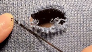 How to Perfectly Repair Holes in Knitted Sweaters Without a traces