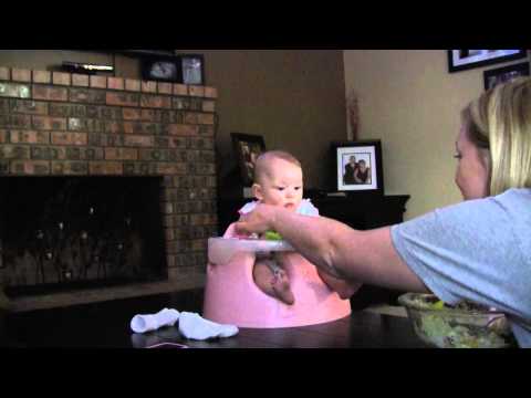 Harper Lee Hoffman laughing at salad