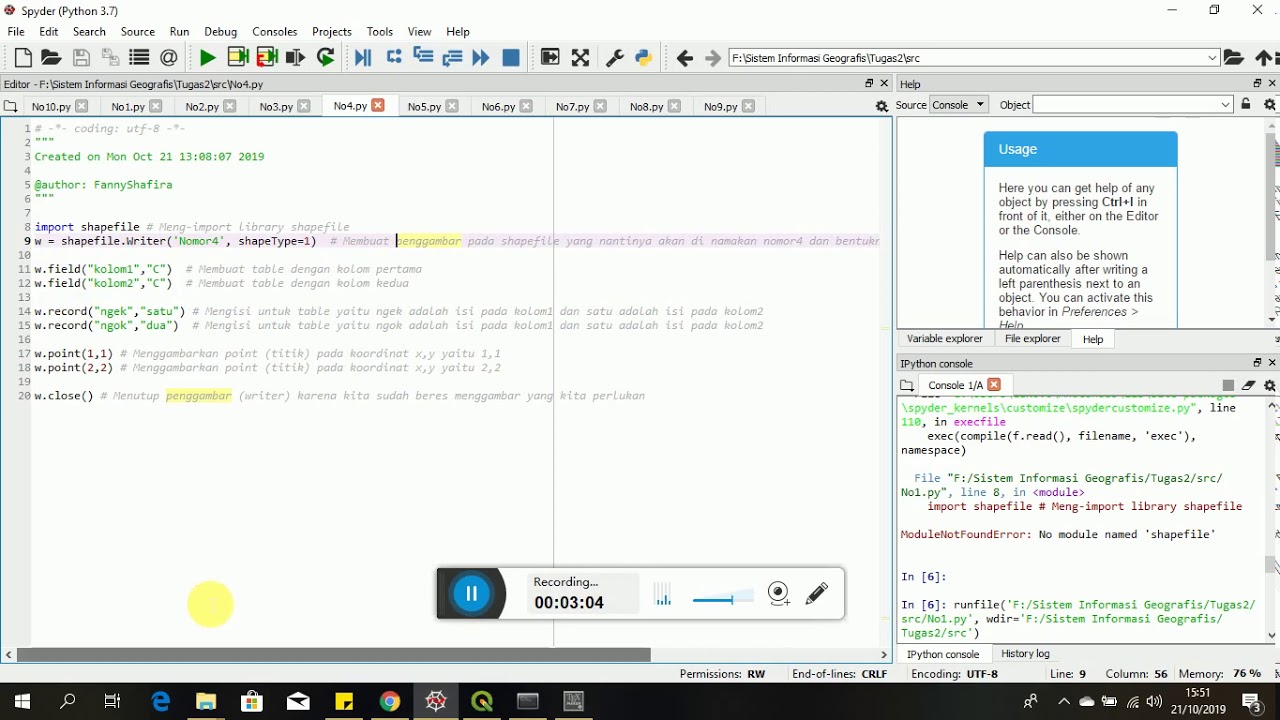 Menulis ShapeFile dengan Pyshp - YouTube