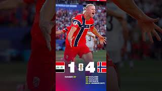 Haaland risponde a Mbappé: doppietta all’esordio e vittoria della Norvegia contro #iraq #norvegia