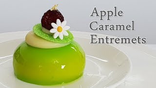 프랑스 느낌의 사과 무스케이크   apple walnut caramel mousse recipe  호두 비스퀴