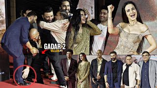 Sunny Deol, Ameesha Patel, Simrat Kaur, Utkarsh and Anil Sharma, Manish W at Gadar 2 Success Party