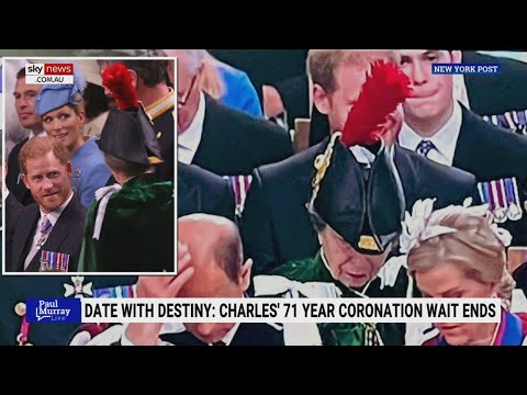 Prince Harry’s view obstructed by Princess Anne’s feathers during King Charles’ coronation