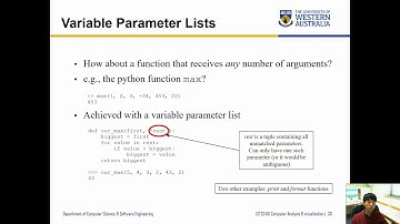 CITS2401 - 7.2. Python functions (take 2)