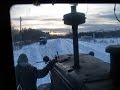Поездка на ЭСУ2А-718 со снегочистом. Расчистка пути к депо.