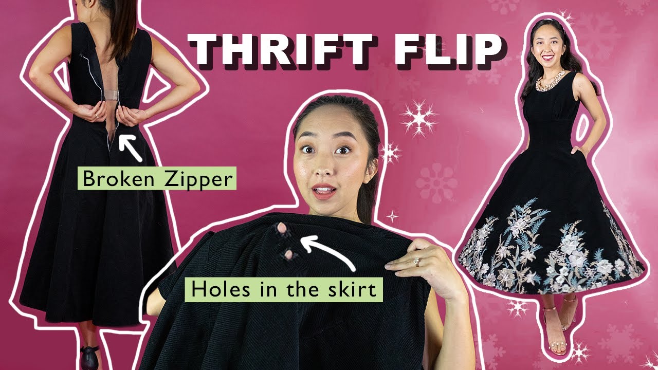 Easy Holiday Dress Transformation | Thrift Fix ‪@coolirpa‬ - YouTube