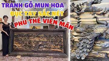 Review Tranh Phu Thê Viên Mãn gỗ Mun hoa đục tay bởi nghệ nhân giàu kinh nghiệm tại Đồ gỗ Vương Thao