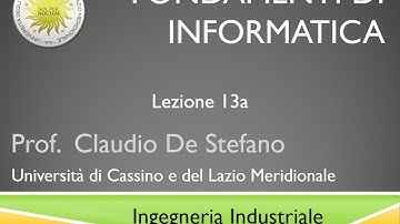Lezione 13a Fondamenti di Informatica