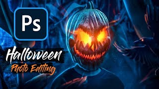 Halloween Photo Editing In Photoshop | Creepy Pumpkin |  Photoshop Tutorial screenshot 5