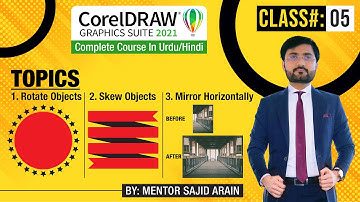 Rotate/Skew/Mirror Commands - CorelDraw 2021 Complete Course in Urdu - Class 05