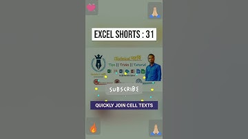 😎🤓😇EXCEL SHORTS : 31 QUICKLY JOIN TEXTS IN EXCEL। Excel short videos । #shorts