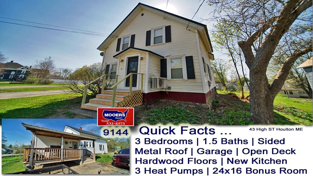 New Maine Home Listing Video 43 High ST Houlton ME MOOERS REALTY 9144