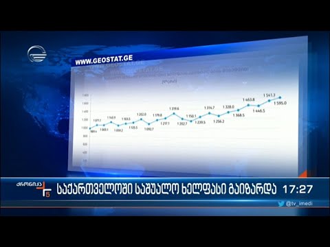 საქართველოში საშუალო ხელფასი გაიზარდა