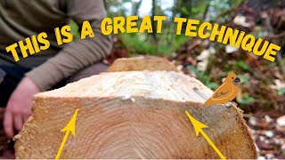 How to make an end notch on a log or pole using bushcraft skills and an axe.