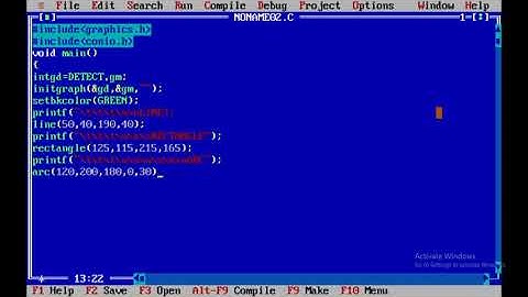 program to draw basic graphics construction like line, circle,arc,ellipse and rectangle