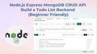 Node.js Express MongoDB CRUD API | Build a Todo List Backend (Beginner Friendly)