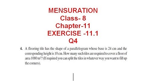NCERT Solution CLASS-8(VIII) Math CHAPTER- 11 Mensuration Introduction Exercise 11.1 Q4 @bhullar