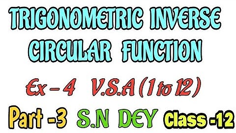Trigonometric Inverse Function Solution Class 12 Part 3