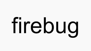 How to pronounce firebug