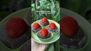 STRAWBERRIES AND CREAM CHOCOLATE MOCHI ??? mochi  recipe  sweet  strawberry cream chewy