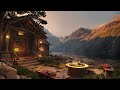 Cozy Wooden Cabin by the Lake with Campfire, Lake Waves and Relaxing Nature Sounds