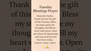 Tuesday Blessings Prayer | Start Your Day with God 🙏✨#powerfulprayer