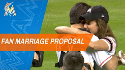 Marlins fan proposes during first pitch