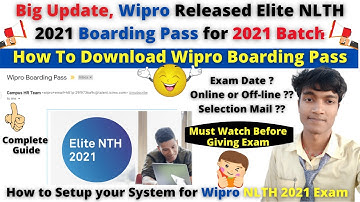 Big Update, Wipro Released Elite NLTH 2021 Boarding Pass for 2021 Batch | Exam Date-Complete Details