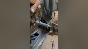 Simple Window Spring Making on Lathe Machine | Handmade Iron Wire Spring #shorts