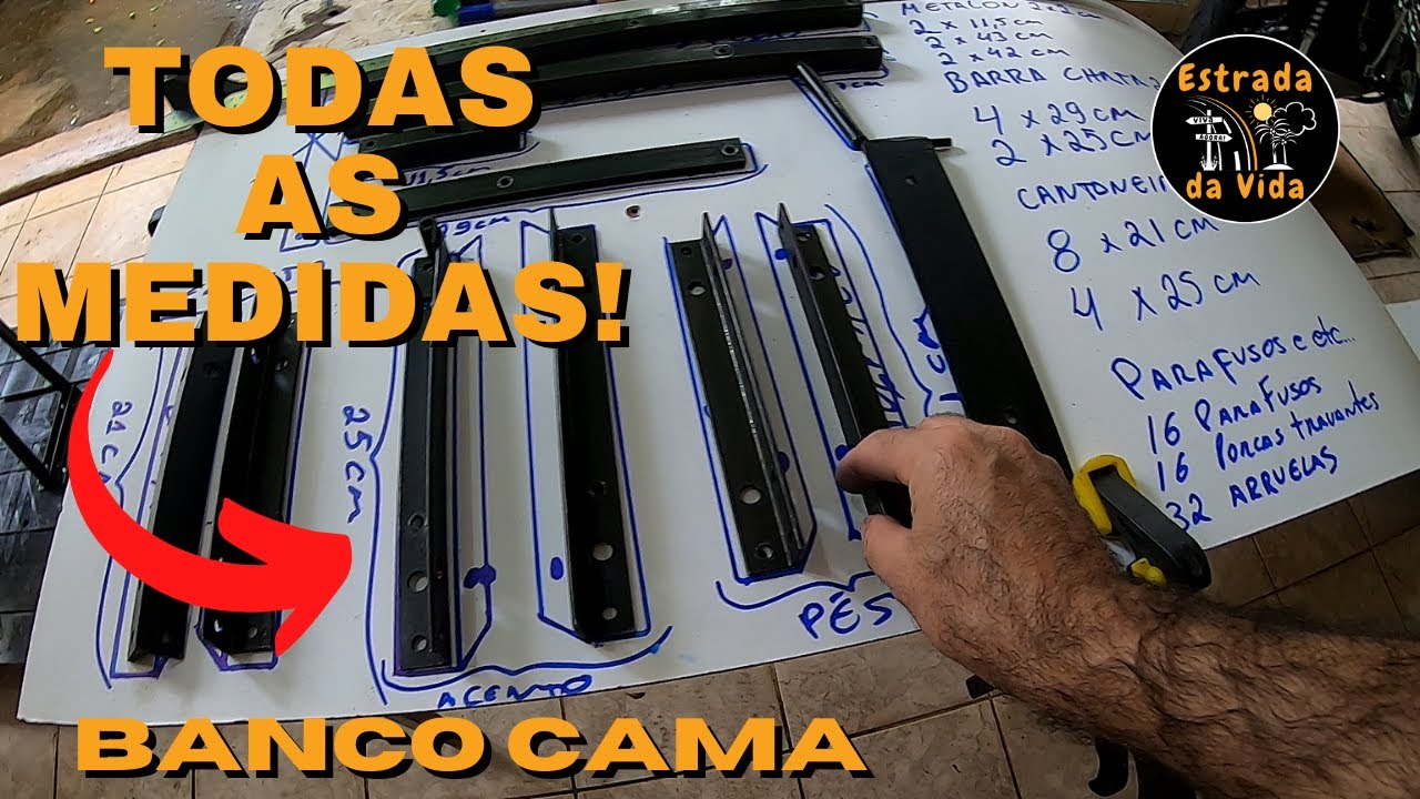 BANCO CAMA KOMBI-HOME FAÇA VOCÊ MESMO! todas as medidas do suporte- KOMBI-HOME PASSO A PASSO!