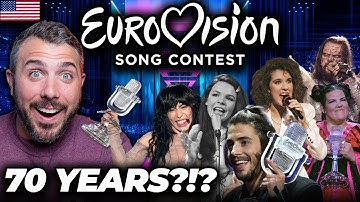 American Reacts to Every Eurovision Winner Ever (1956–2025) 🥇🇪🇺