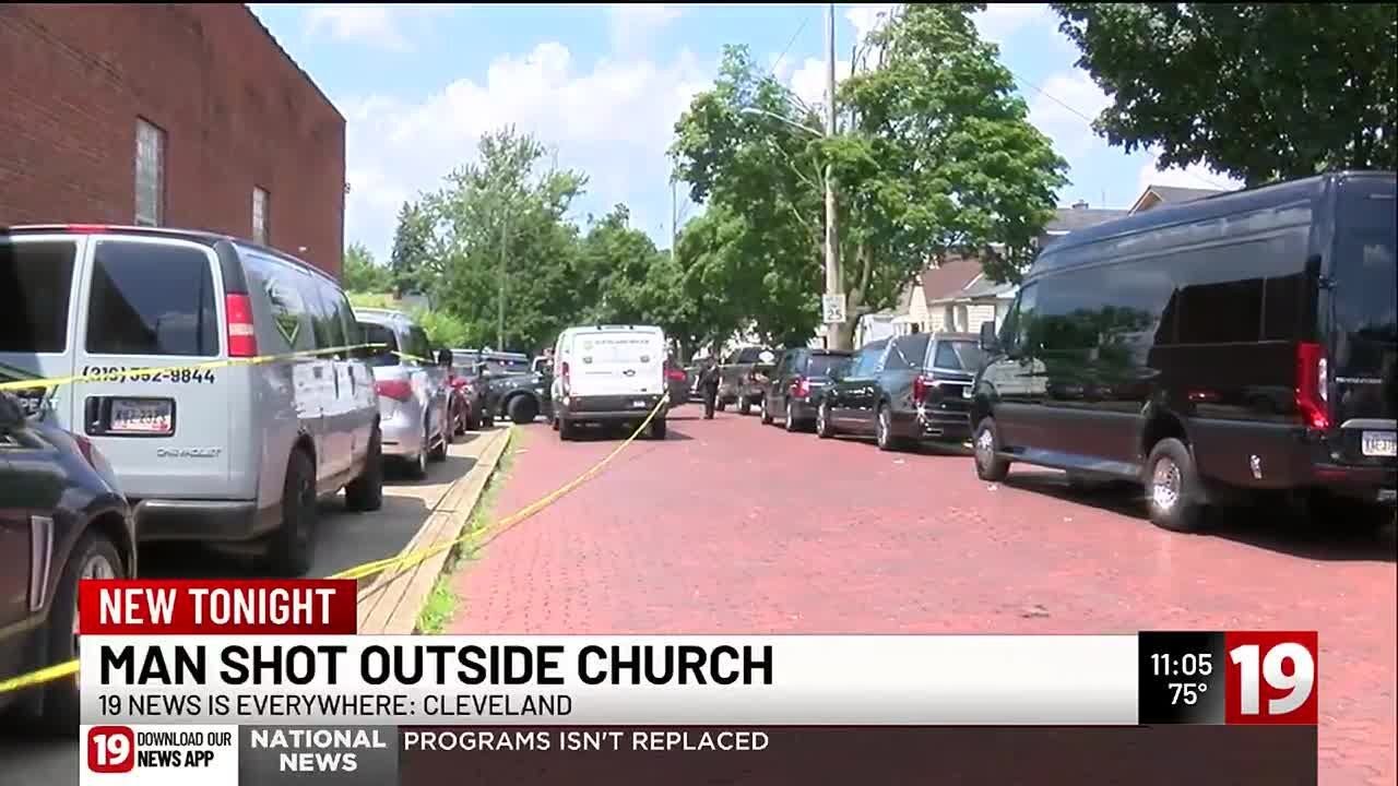Man shot outside church