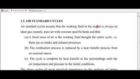 Video 1 Air Standard Cycles Introduction