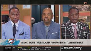 FIRST TAKE | Stephen A. suggests Thunder trade Holmgren for Giannis if they lose West Finals